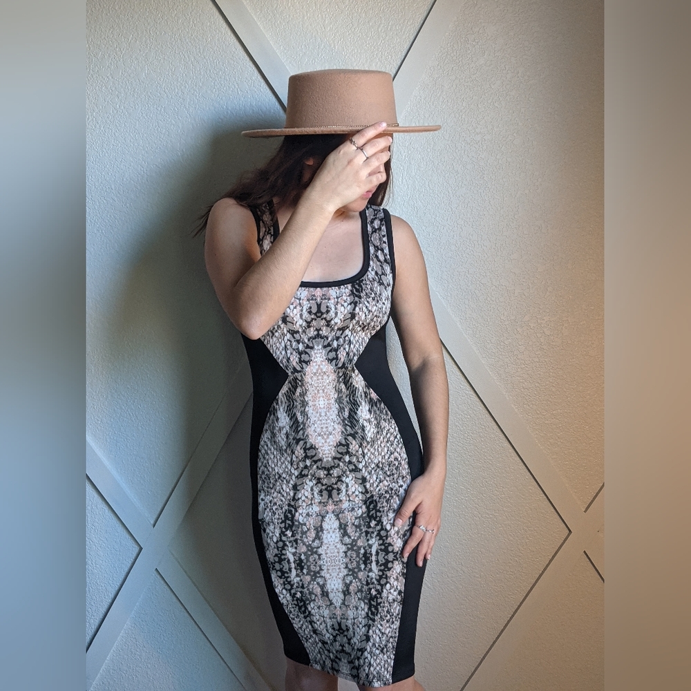 Bar III snake print bodycon dress